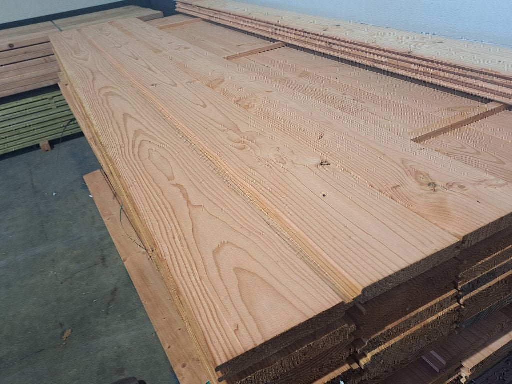 TE KOOP: Planken/Douglas/tand-groef/blokhutprofiel:28x195x3m, Ophalen, Nieuw, 250 cm of meer, Planken