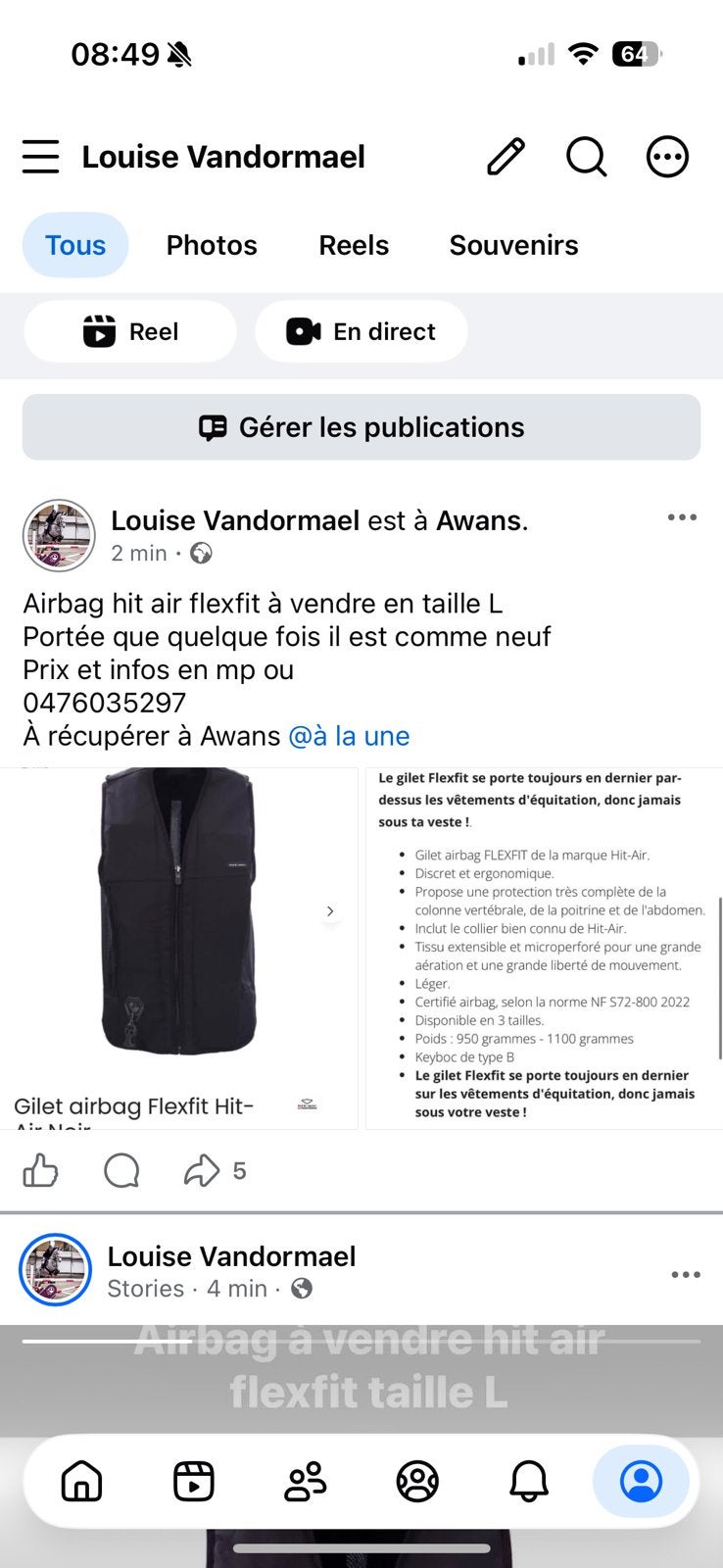 Airbag hit air flexfit taille L, Computers en Software, Ophalen of Verzenden, Zo goed als nieuw