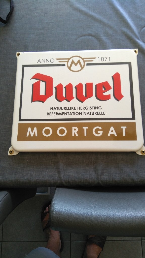 Emaille bord duvel, Ophalen of Verzenden, Nieuw, Reclamebord, Plaat of Schild, Duvel