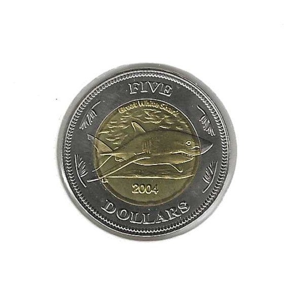 Cocos Keeling Islands, 5 Dollars 2004., Postzegels en Munten, Munten | Oceanië, Ophalen of Verzenden, Losse munt