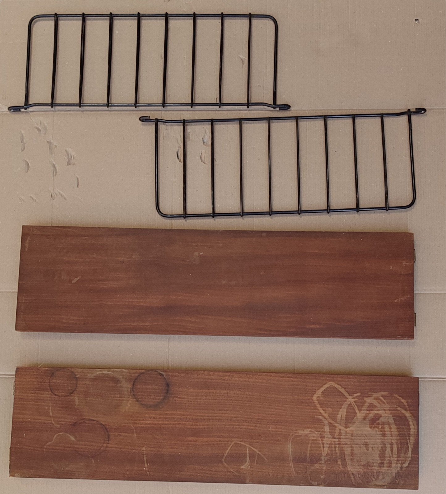 tomado / pilastro vintage wandrek met 2 houten planken, Ophalen, Gebruikt