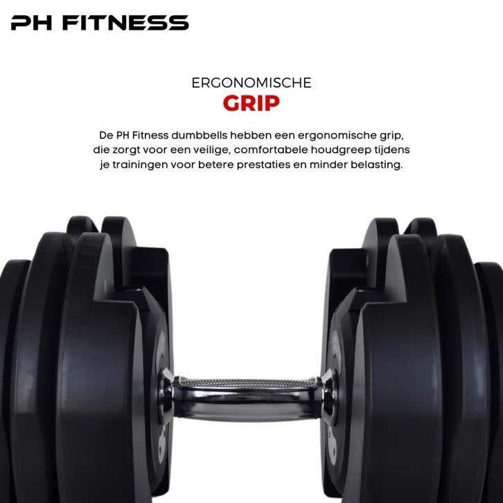 REFURBISHED DEAL PH Fitness Verstelbare Dumbbells 40KG, Ophalen of Verzenden, Gebruikt, Armen, Dumbbell