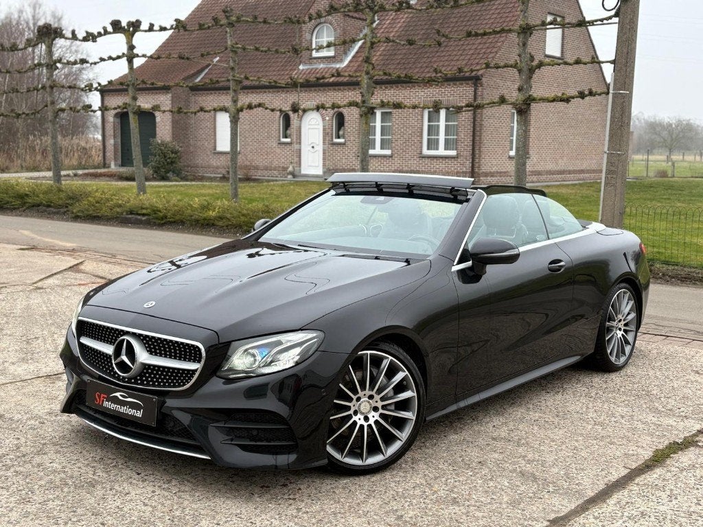 Mercedes E220 CDI Cabrio AMG Line Cam Sfeer Navi Led, Auto's, Automaat, Zwart, Leder, Bedrijf