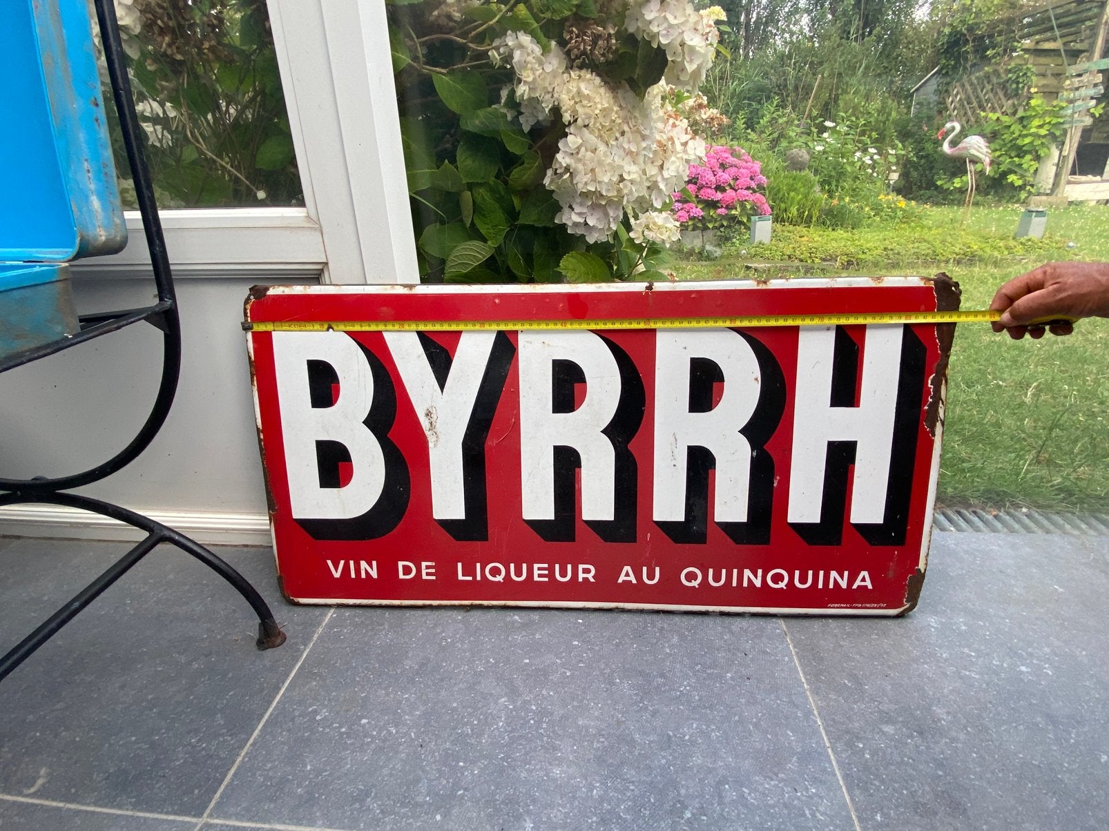 Geëmailleerd reclamebord BYRRH, Ophalen of Verzenden