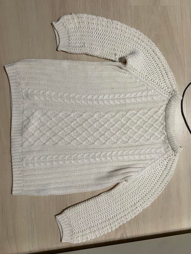 Oversized Ierse Visserstrui met Kabelpatroon – Crème, Kleding | Dames, Truien en Vesten, Ophalen, Zo goed als nieuw, Maat 36 (S)