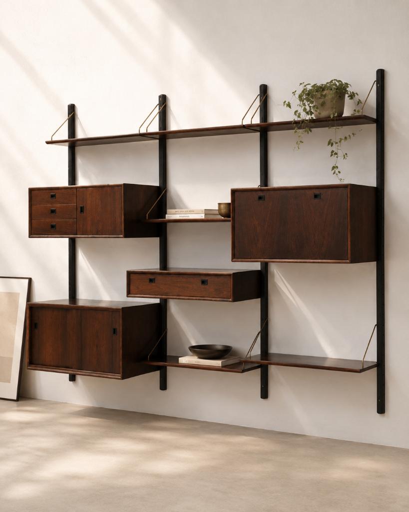 Vintage modulaire wandkast van palissanderhout, Huis en Inrichting, Ophalen