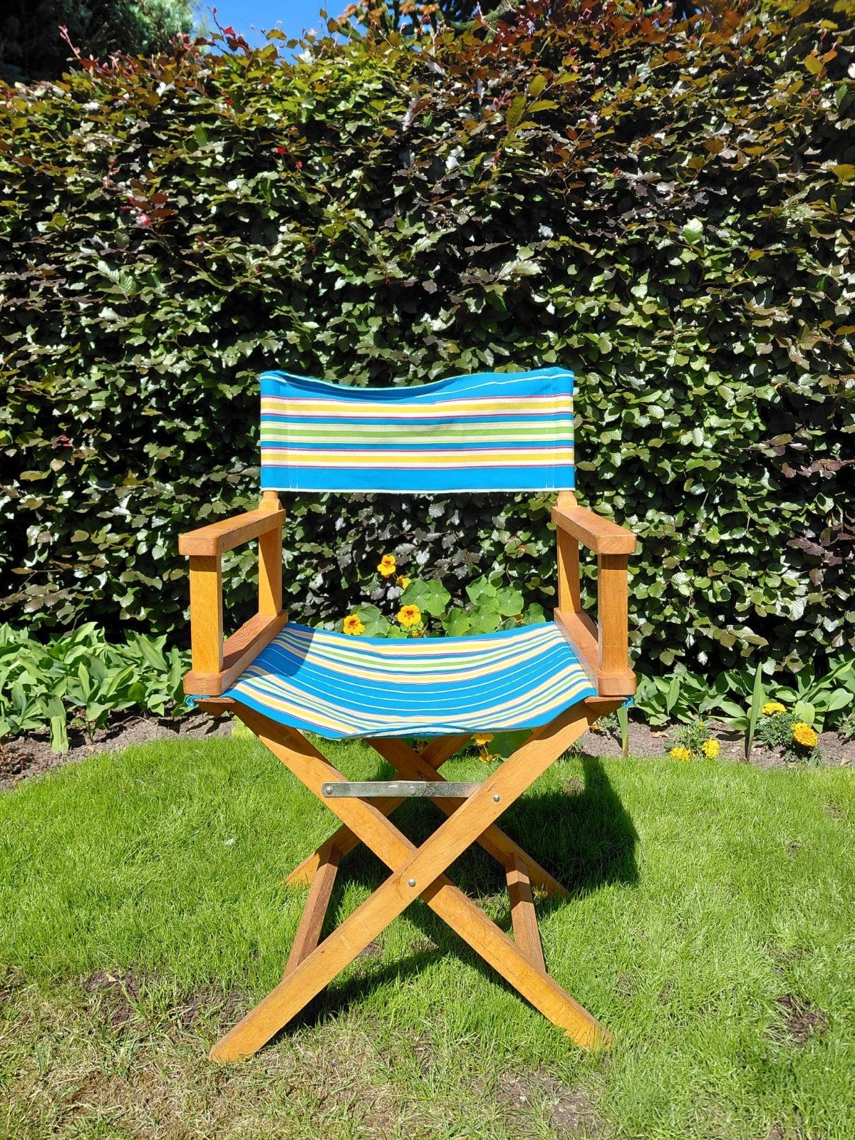 3 houten stoelen model regisseur stoel., Ophalen