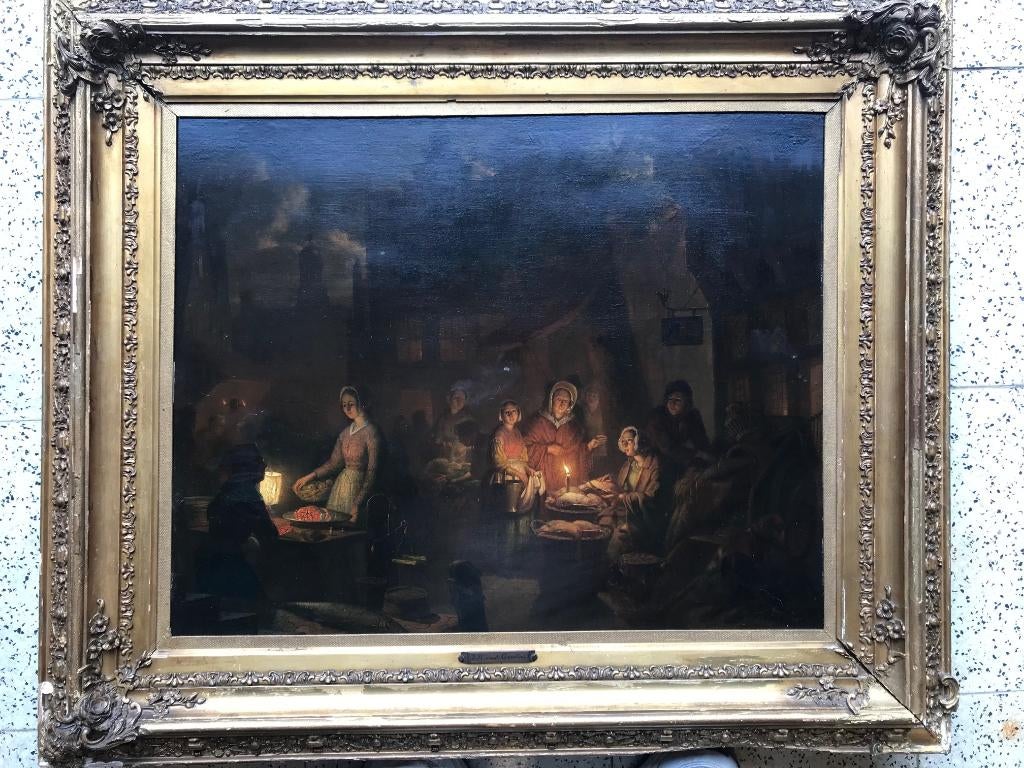 Schilderij - avond scene Clair Obscur van Grootvelt, Antiek en Kunst, Ophalen
