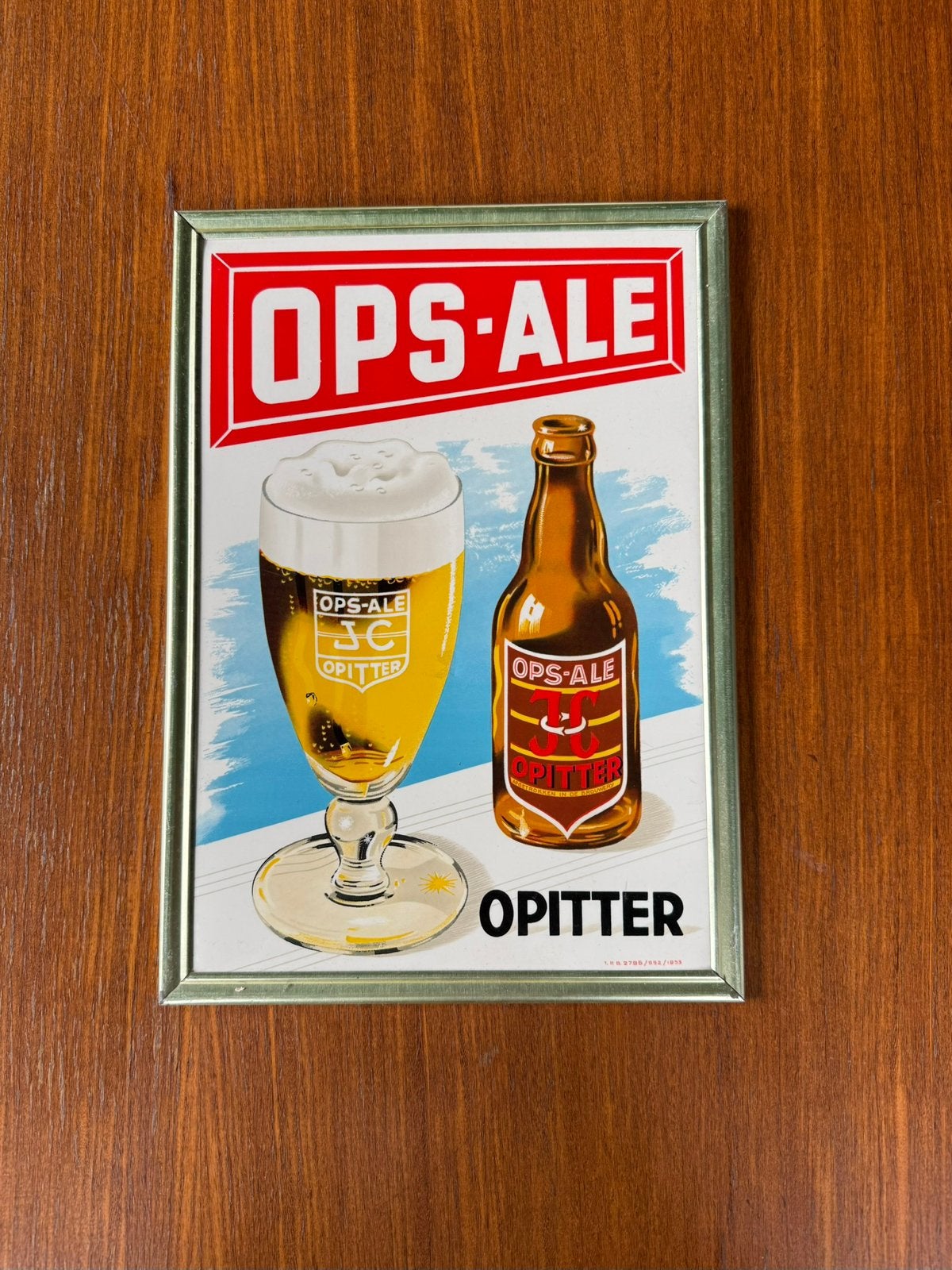 1950s Reclamebord Ops-Ale Opitter, Ophalen of Verzenden, Zo goed als nieuw, Reclamebord