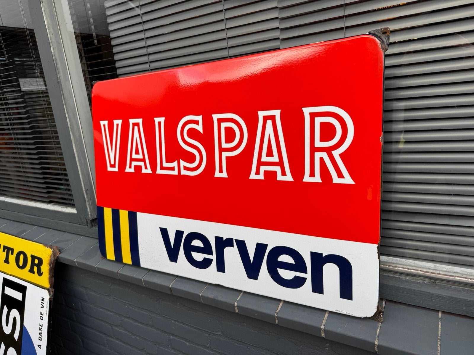 VALSPAR Verven oud emaille reclamebord, Reclamebord, Gebruikt, ., Ophalen of Verzenden