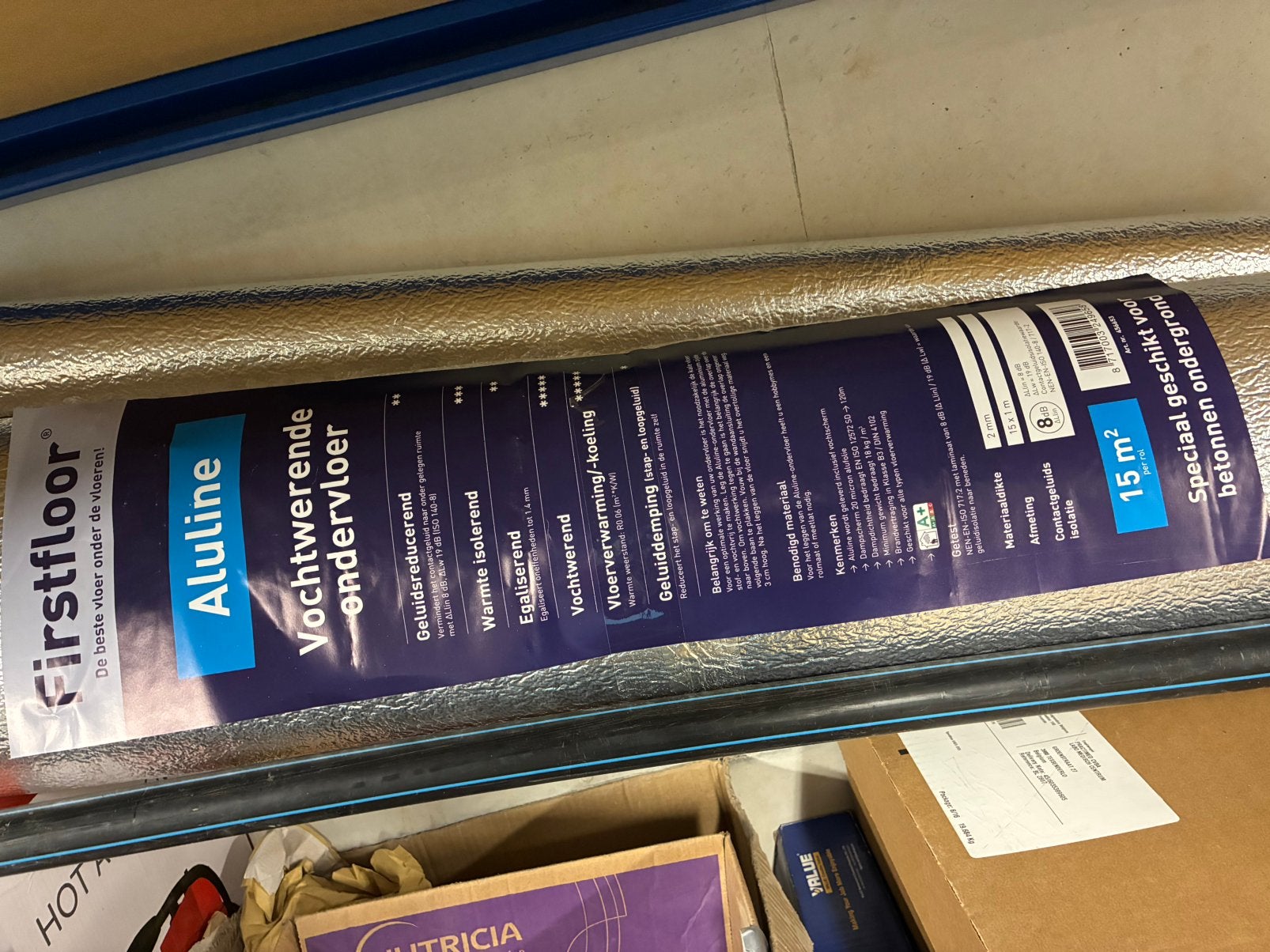 Ondervloer Firstfloor Aluline laminaat 15m2, Doe-het-zelf en Bouw, Vloerdelen en Plavuizen, Ophalen, Nieuw, Laminaat