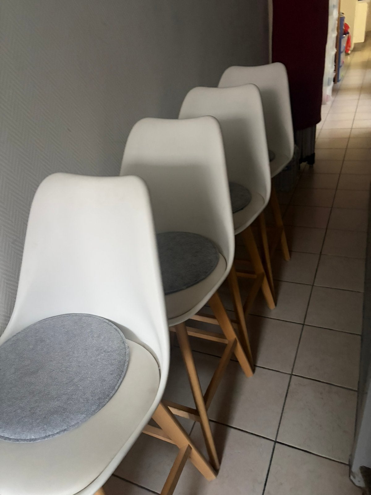 6 Chaise haute de 70 cm, Maison & Meubles, Avec repose-pieds, Enlèvement, Utilisé, Bois