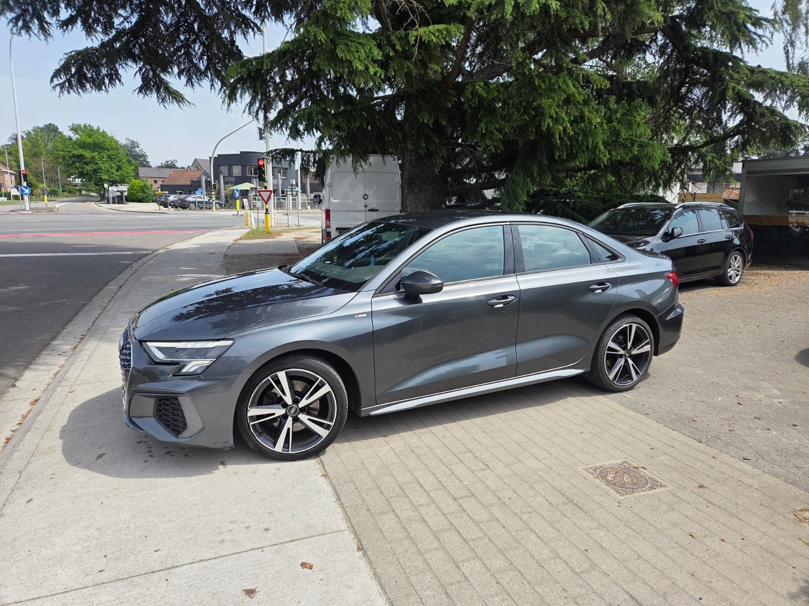 AUDI A3 2.0TDI S-LINE 2021 camera carplay, Auto's, Stof, 4 cilinders, Bi-Xenon koplampen, Zilver of Grijs