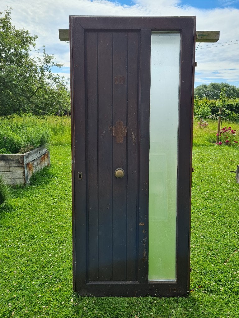 Porte exterieure en meranti, 75 à 150 cm, Enlèvement, Utilisé, Vitre comprise
