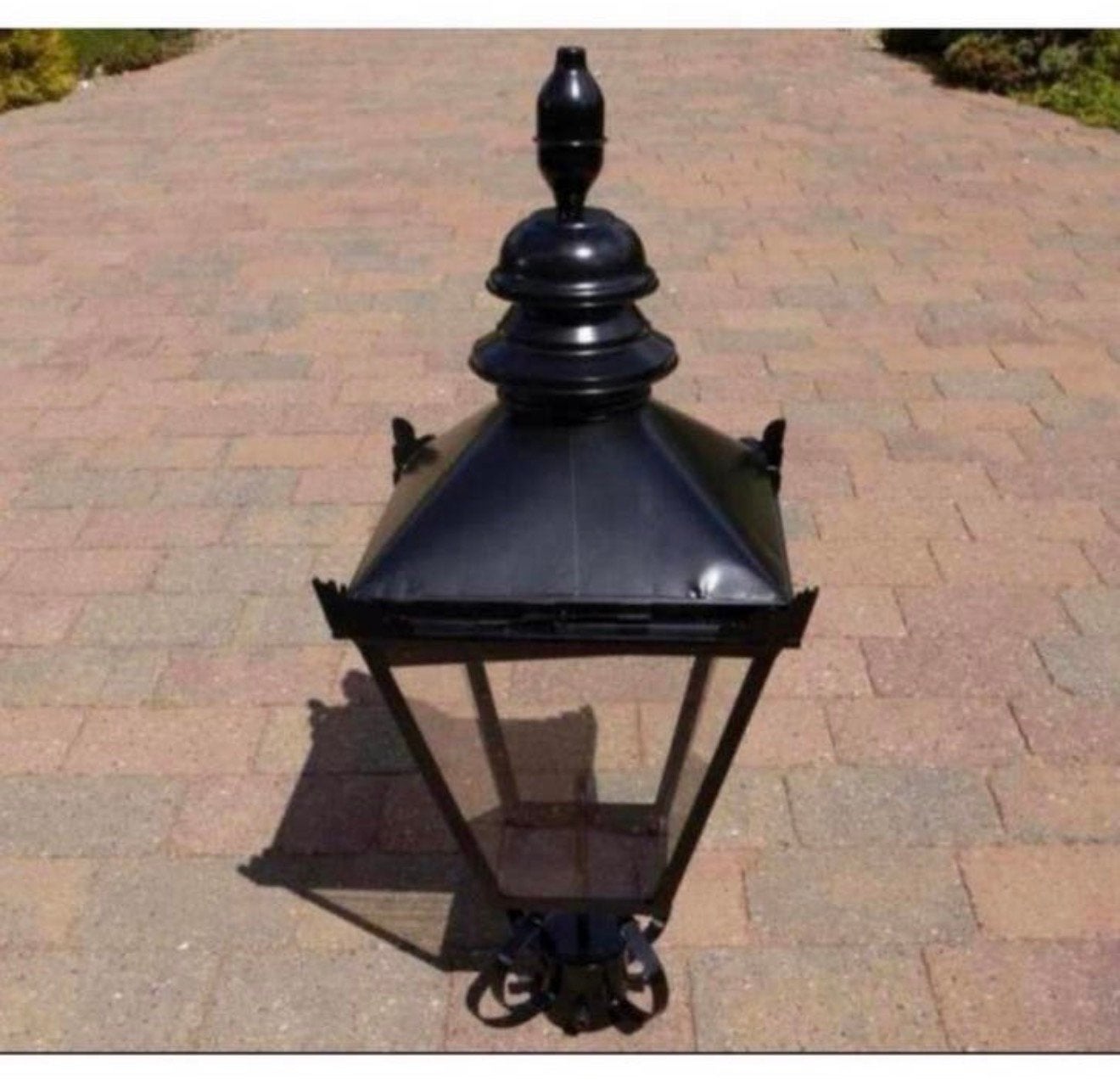 Grande lampe lanterne noire de style victorien, nouvelle, Enlèvement ou Envoi, Neuf, Inox, Alimentation secteur