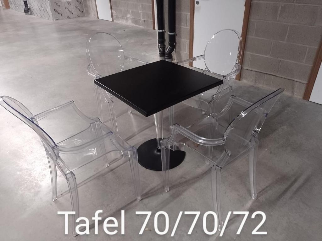 Table “top top” KARTELL, noir/plexi/noir (pied rond), Autres essences de bois, Quatre personnes, Design, 50 à 100 cm