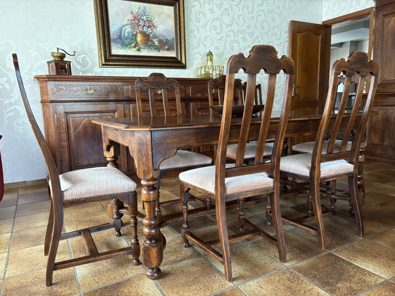 Antieke eetkamer, Ophalen, Zo goed als nieuw, Antiek