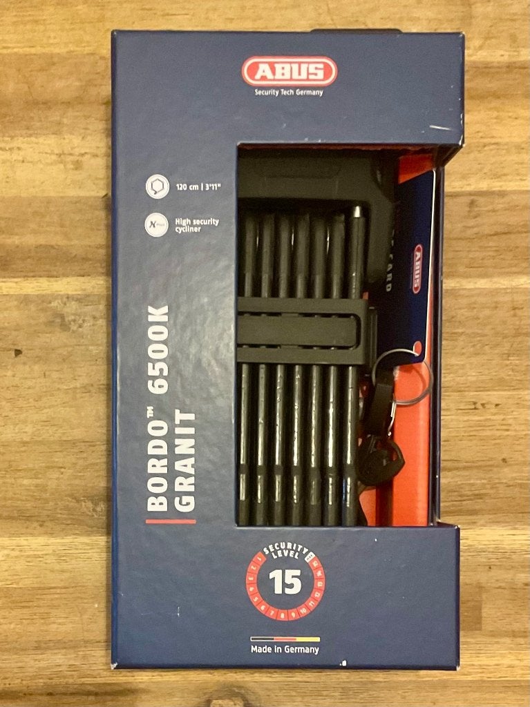 ABUS fiets Vouwslot Bordo 6500K,120 cm veiligheidsniveau 15, Fietsen en Brommers, Ophalen, Zo goed als nieuw, Vouwslot