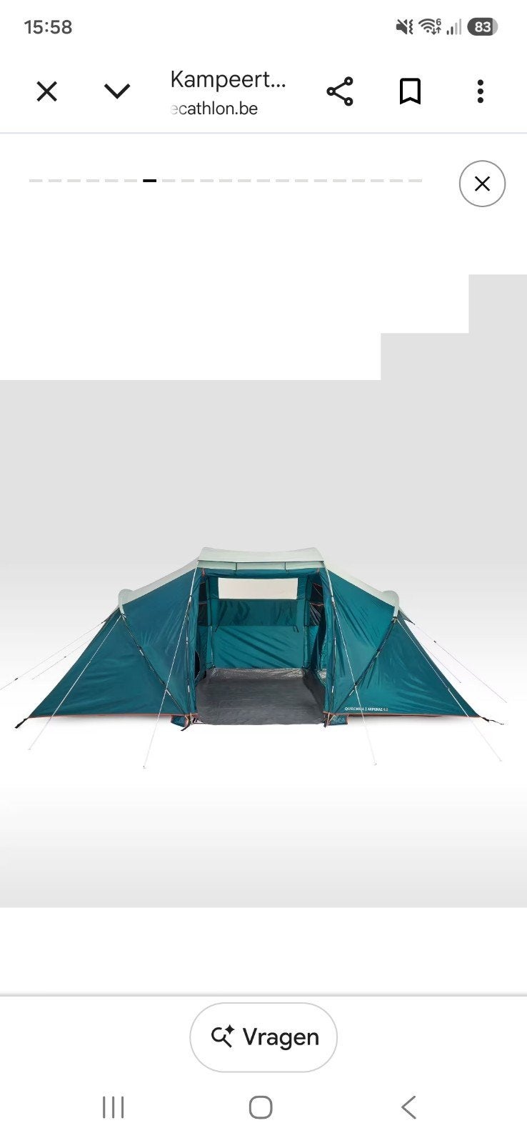 QUECHUA Kampeertent voor 4 pers, Caravans en Kamperen, Tenten, Ophalen, Zo goed als nieuw, Tot en met 2