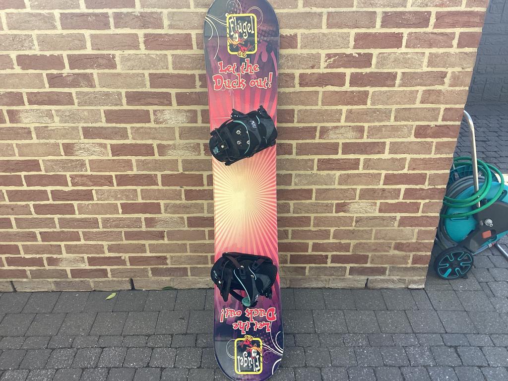 Snowboard Flugel, Sport en Fitness, Ophalen, Zo goed als nieuw, Bindingen
