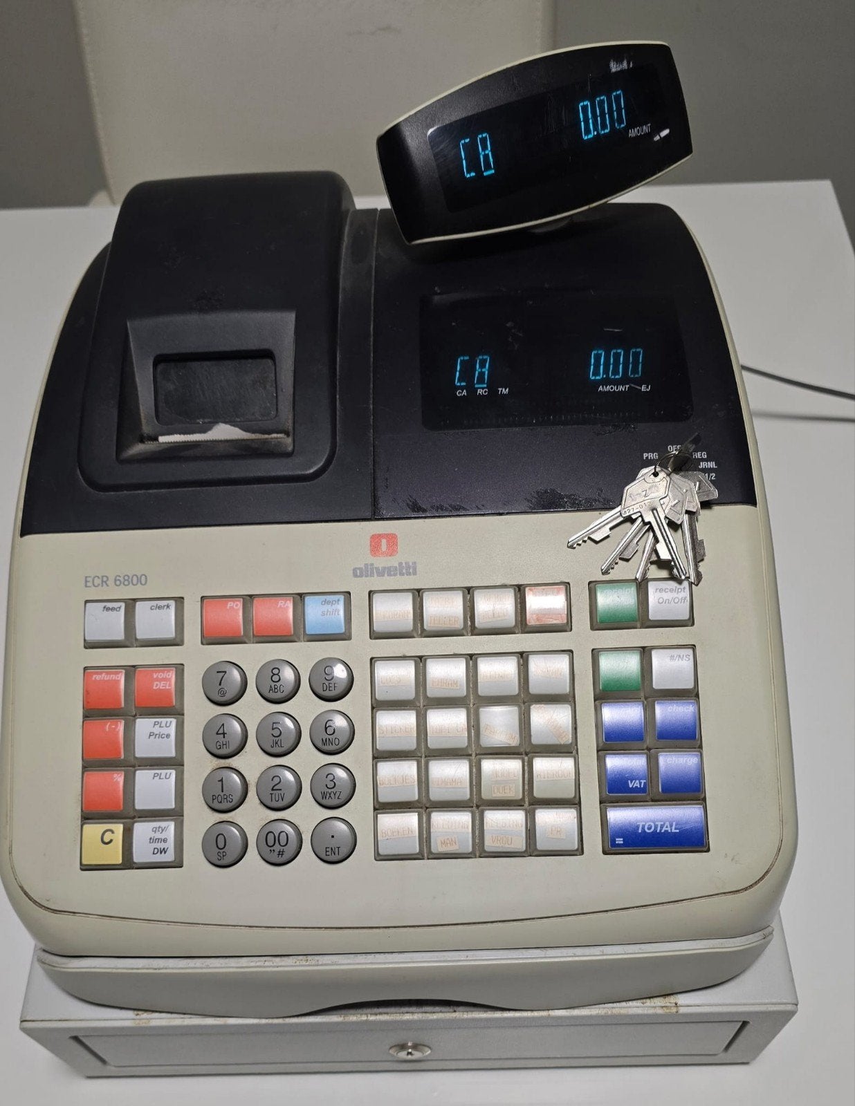 Kassa programmeerbaar met slot, Enlèvement
