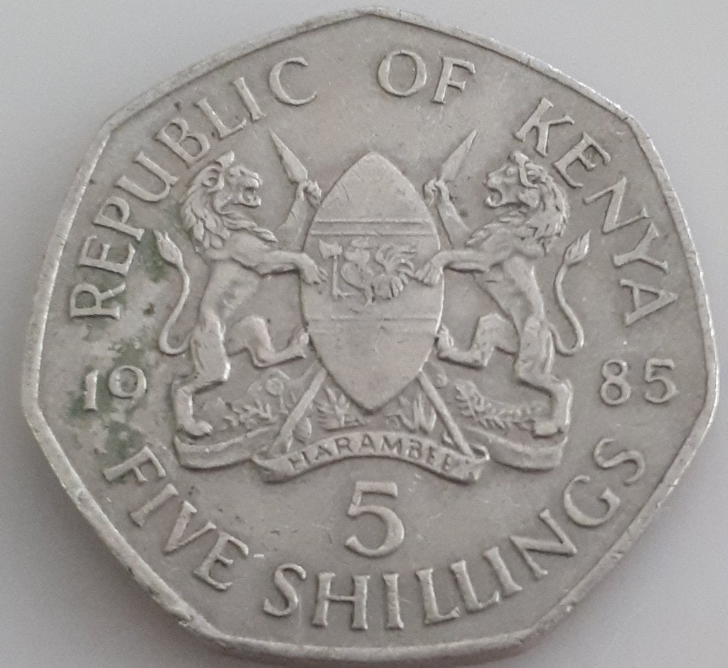 KENIA: 5 SHILLING 1985 KM 23, Ophalen of Verzenden, Overige landen, Losse munt