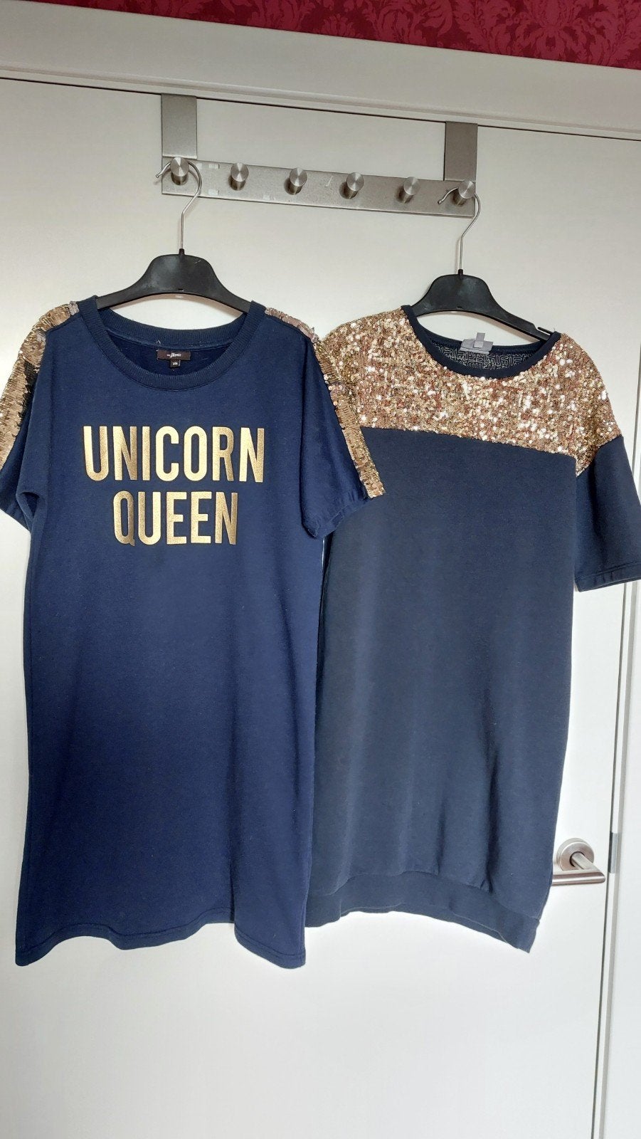 blauwe glitter kleedjes maat 146, Enfants & Bébés, Robe ou Jupe, Enlèvement ou Envoi, JBC, Comme neuf