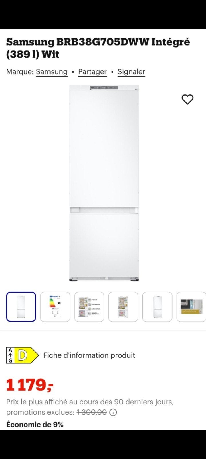 Réfrigérateur-congélateur frigo encastrable
SAMSUNG, Electroménager, Réfrigérateurs & Frigos, Enlèvement