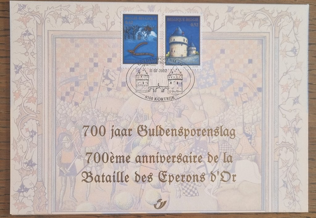 Carte Souvenir 3088HK bataille des Esperons d'Or Kortrijk, Collections, Envoi, 1980 à nos jours