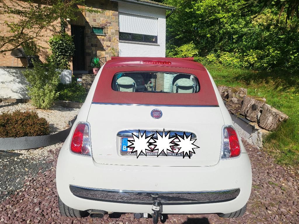 Fiat 500C met trekhaak, 2013, Auto's, Fiat, Stof, Cabriolet, Parkeersensor, Handgeschakeld