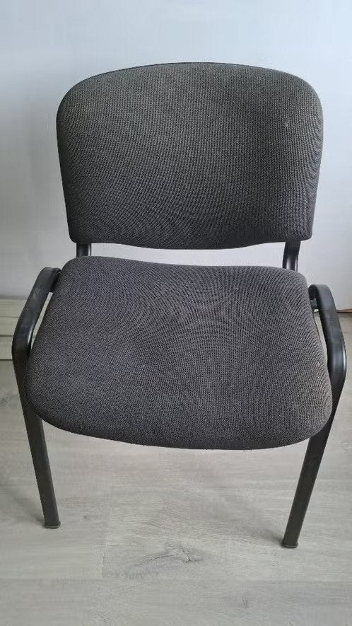 10x Stevige zwarte vergaderstoelen / Wachtkamer stoelen, Huis en Inrichting, Stoelen, Ophalen, Gebruikt, Zwart, Metaal