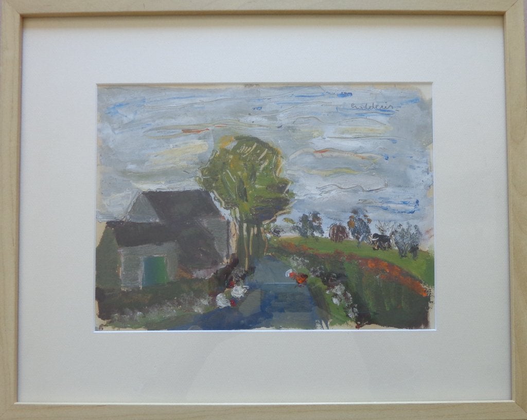 JACK GODDERIS / KIPPEN BIJ HUIS / OLIEVERF / 43x53cm / KADER, Enlèvement ou Envoi