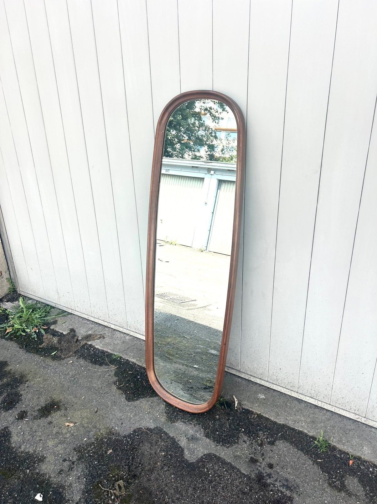 Scandinavische vintage spiegel 120 x 37 cm, Ophalen, Zo goed als nieuw
