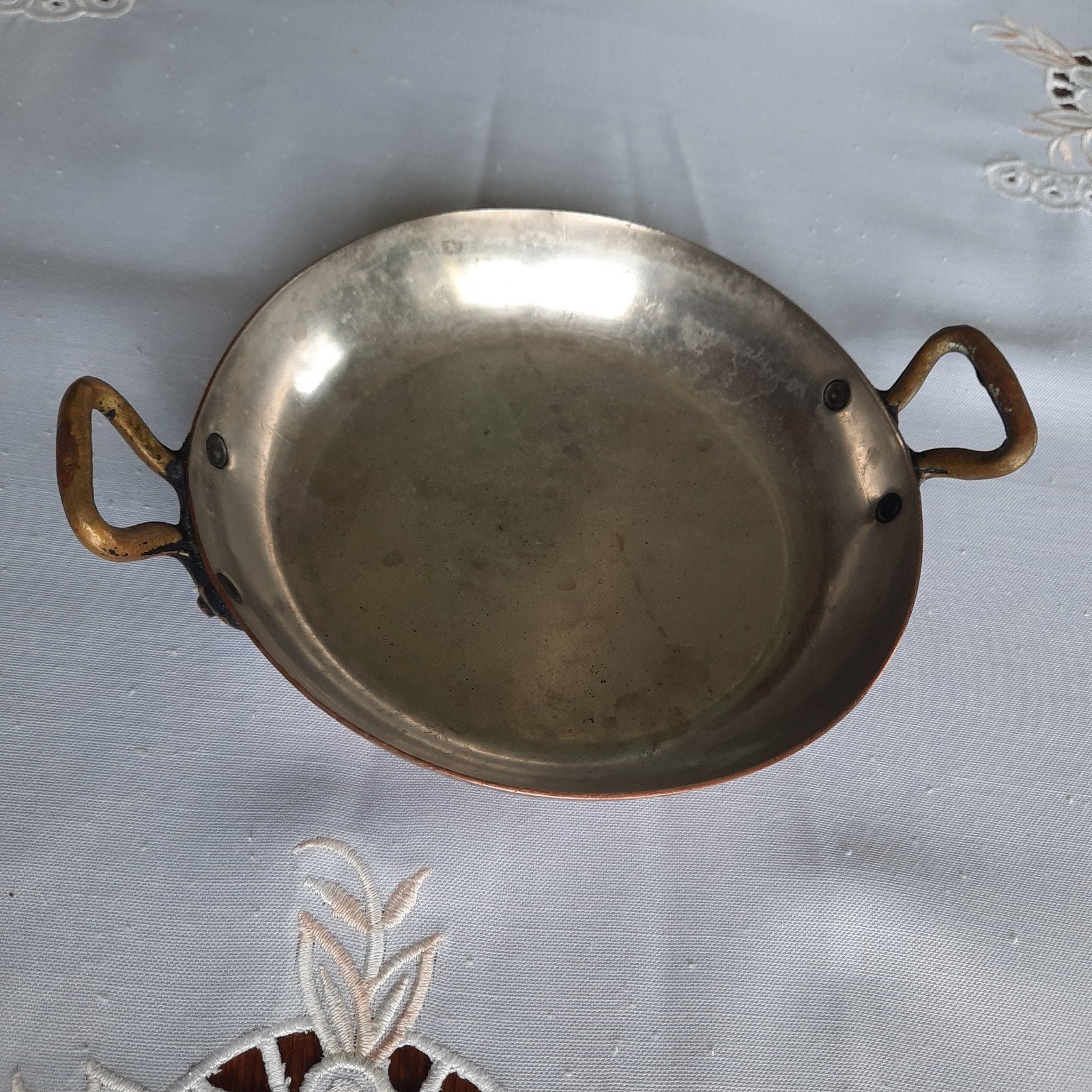 poêle en cuivre avec poignées ,vintage, Enlèvement, Cuivre