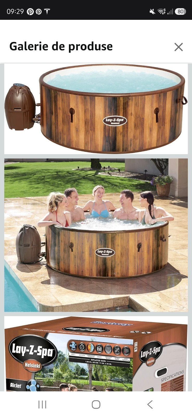 lay z spa Helsinki jacuzzi  voor 8 person, Jardin & Terrasse, Bains à remous et Spas, Enlèvement ou Envoi, Utilisé, Pompe