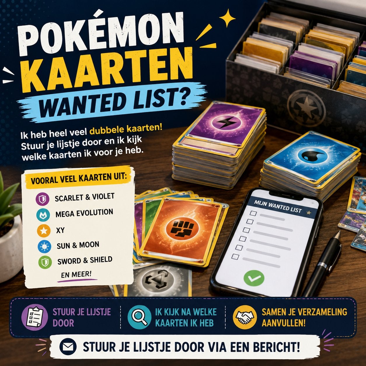 Op zoek naar Pokémon kaarten? Misschien heb ik ze dubbel!, Envoi, Comme neuf