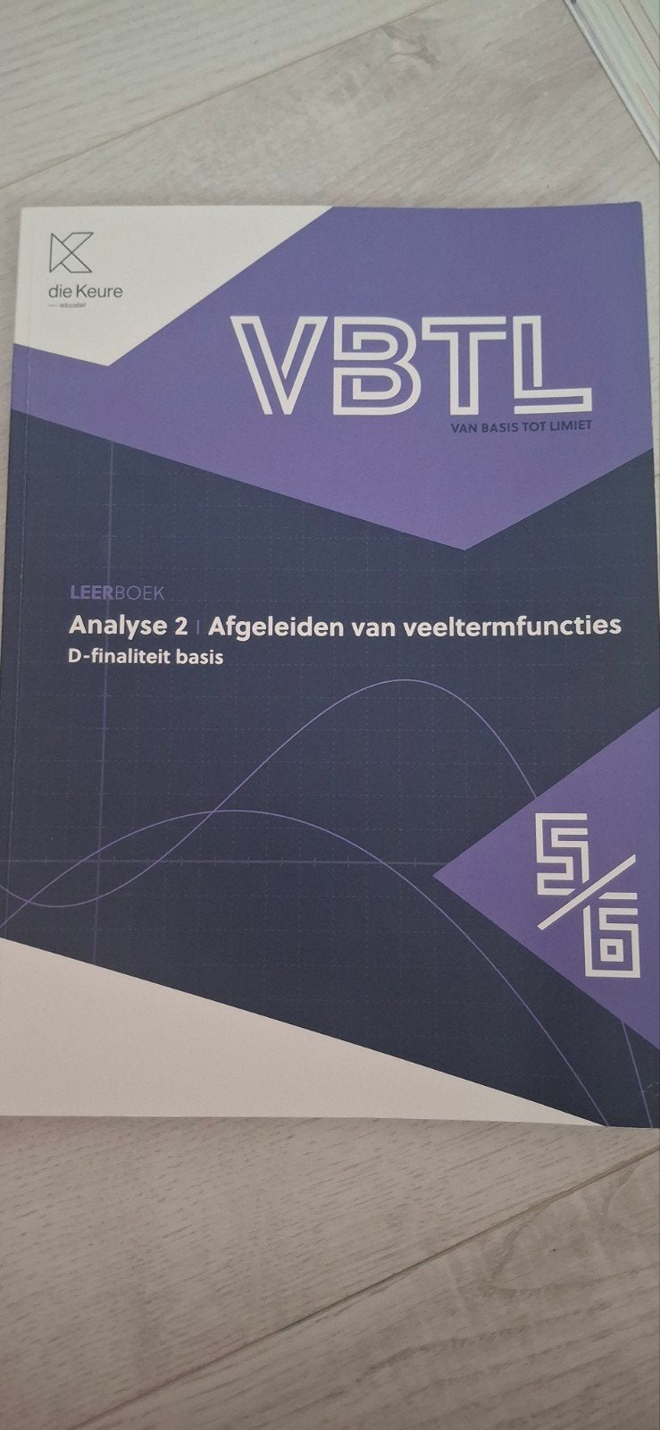 VBTL 5/6 - leerboek Analyse 2 - afgeleiden van veeltermfunct, Ophalen, Zo goed als nieuw, Nederlands