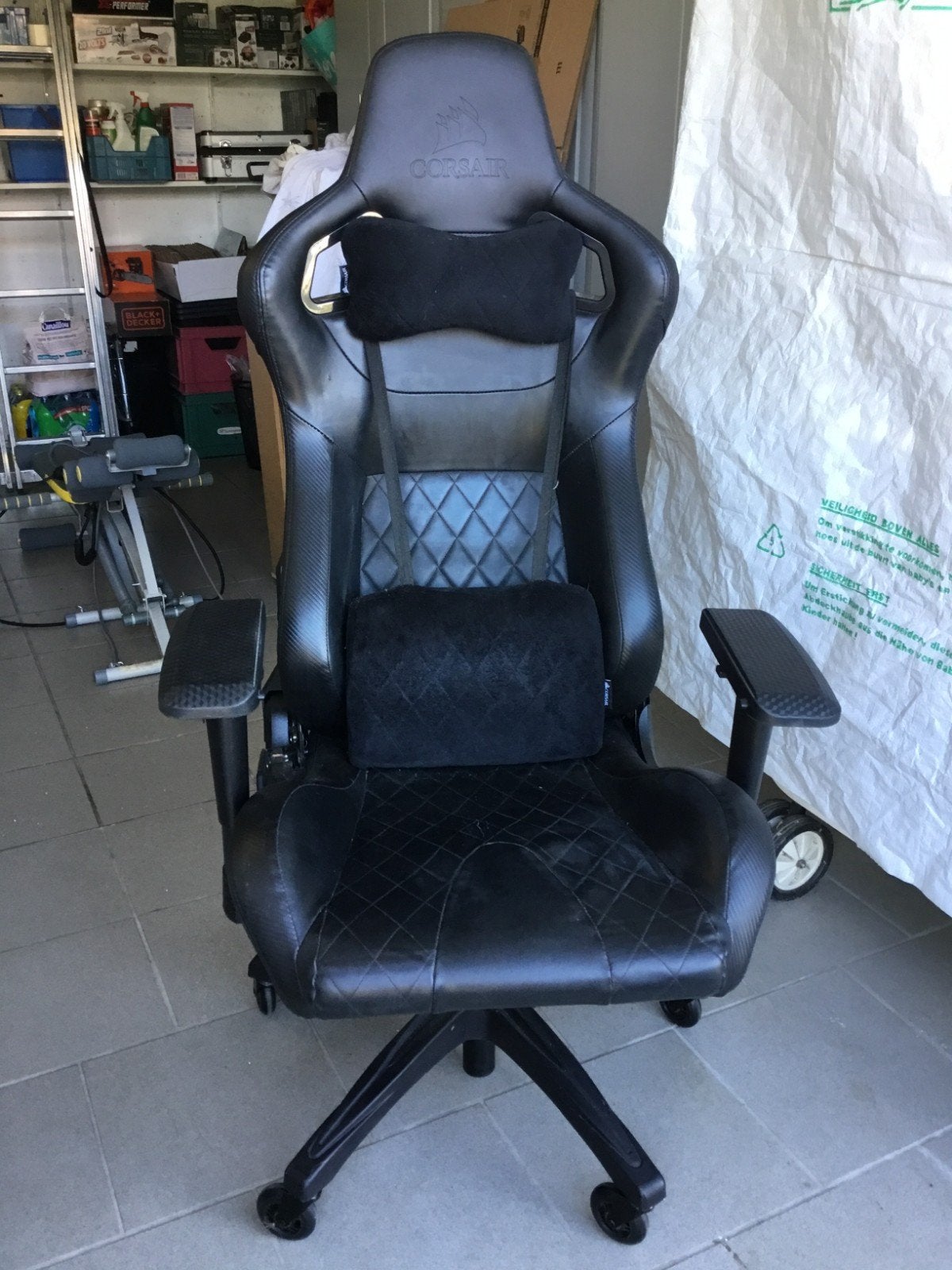 Zwarte gamestoel Corsair, Ophalen, Gebruikt, Zwart
