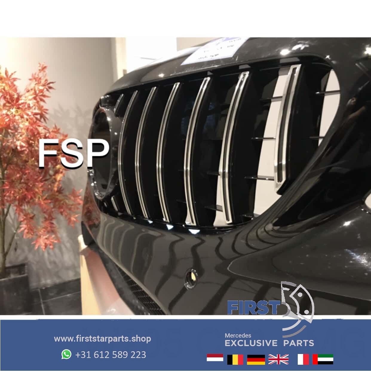 W205 C205 A205 C43 AMG VOORBUMPER ZWART ORIGINEEL COMPLEET +, Utilisé, -, Avant, -
