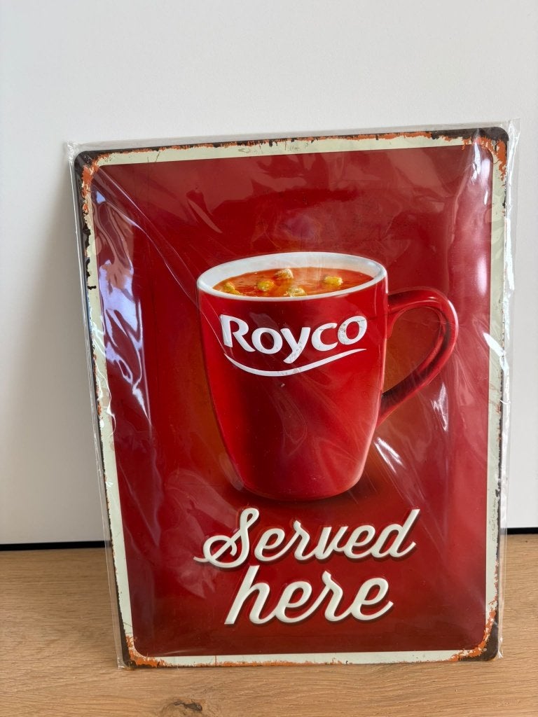ROYCO "Served Here" WANDBORD/MUURPLAAT (NIEUW), Ophalen of Verzenden