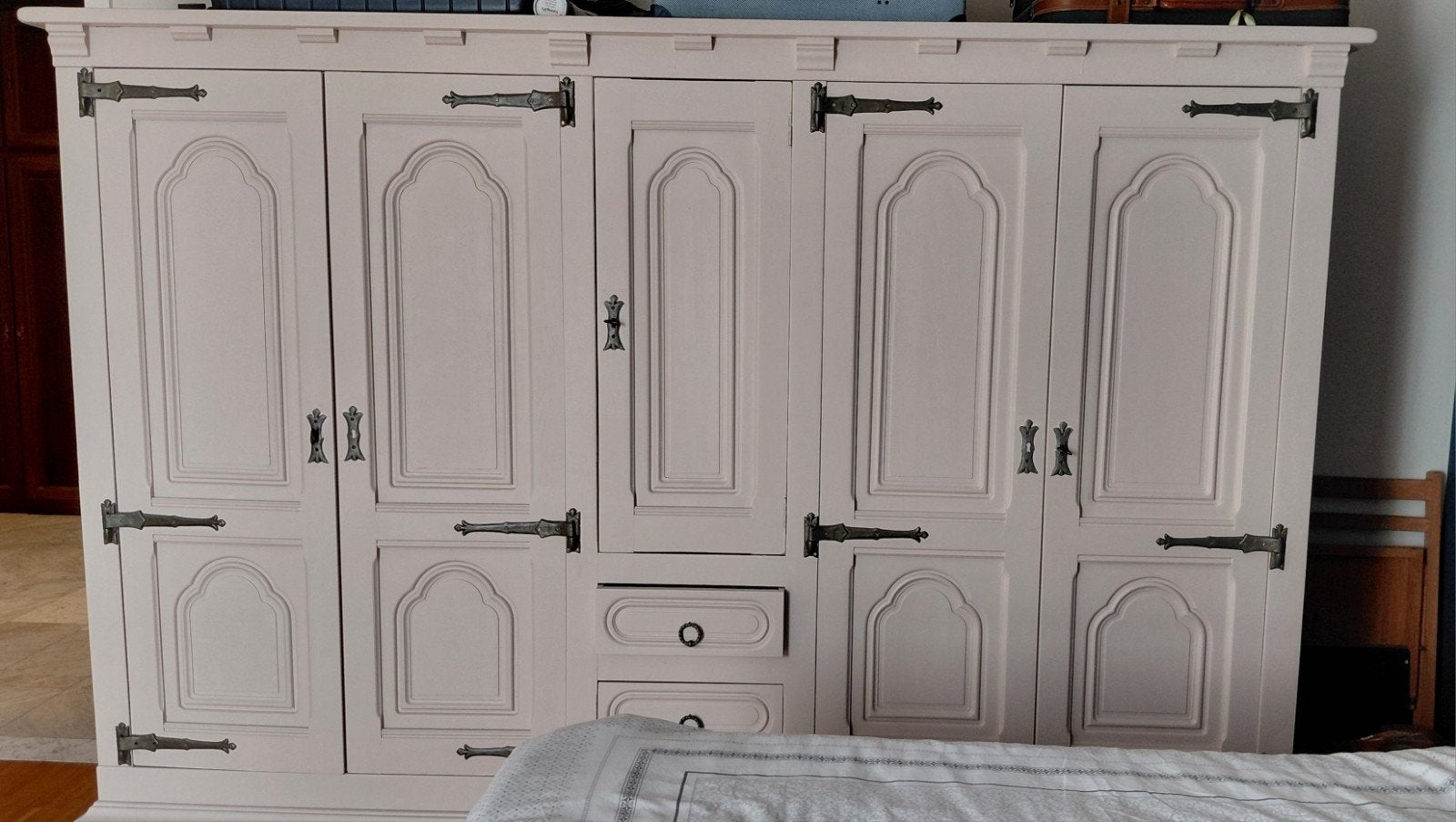 kleerkast en commode, Ophalen, Gebruikt, Antiek, geschilderd, Eikenhout