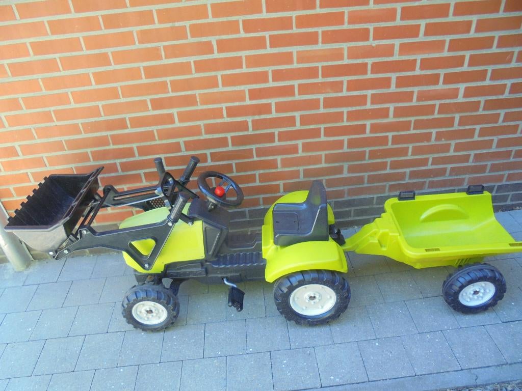 kleine traktor met schep en kar, Ophalen, Gebruikt, Met kar of aanhanger