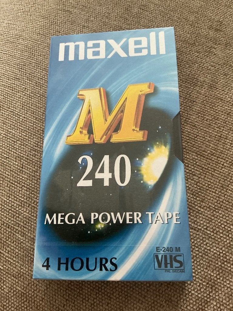 4 Sealed VHS Tapes Maxell 240 minuten M reeks, Ophalen, VHS of SVHS, (Video)band