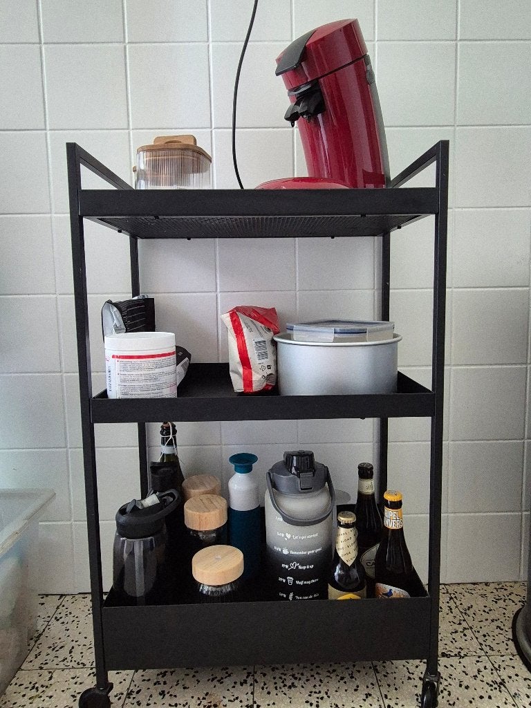 Table roulante et chariot IKEA NISSAFORS (noir), 25 à 50 cm, Moins de 100 cm, Comme neuf, Enlèvement