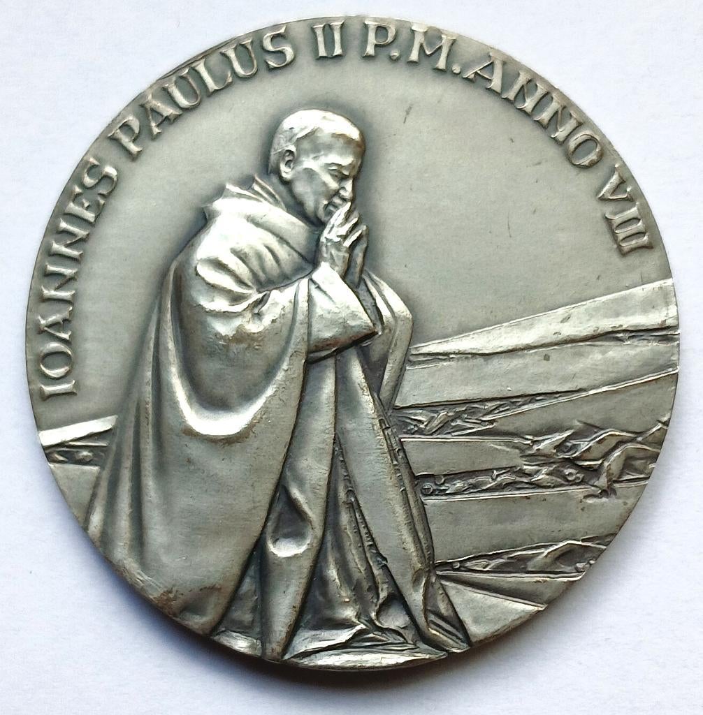 medaille 1986 vaticaan in etui met genummerd certificaat JP2, Ophalen of Verzenden, Zilver