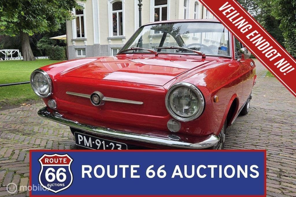 Fiat 850 Coupe | 1965 | Route 66 Auctions, Auto's, Oldtimers, Zwart, Bedrijf, Handgeschakeld, Overige carrosserie