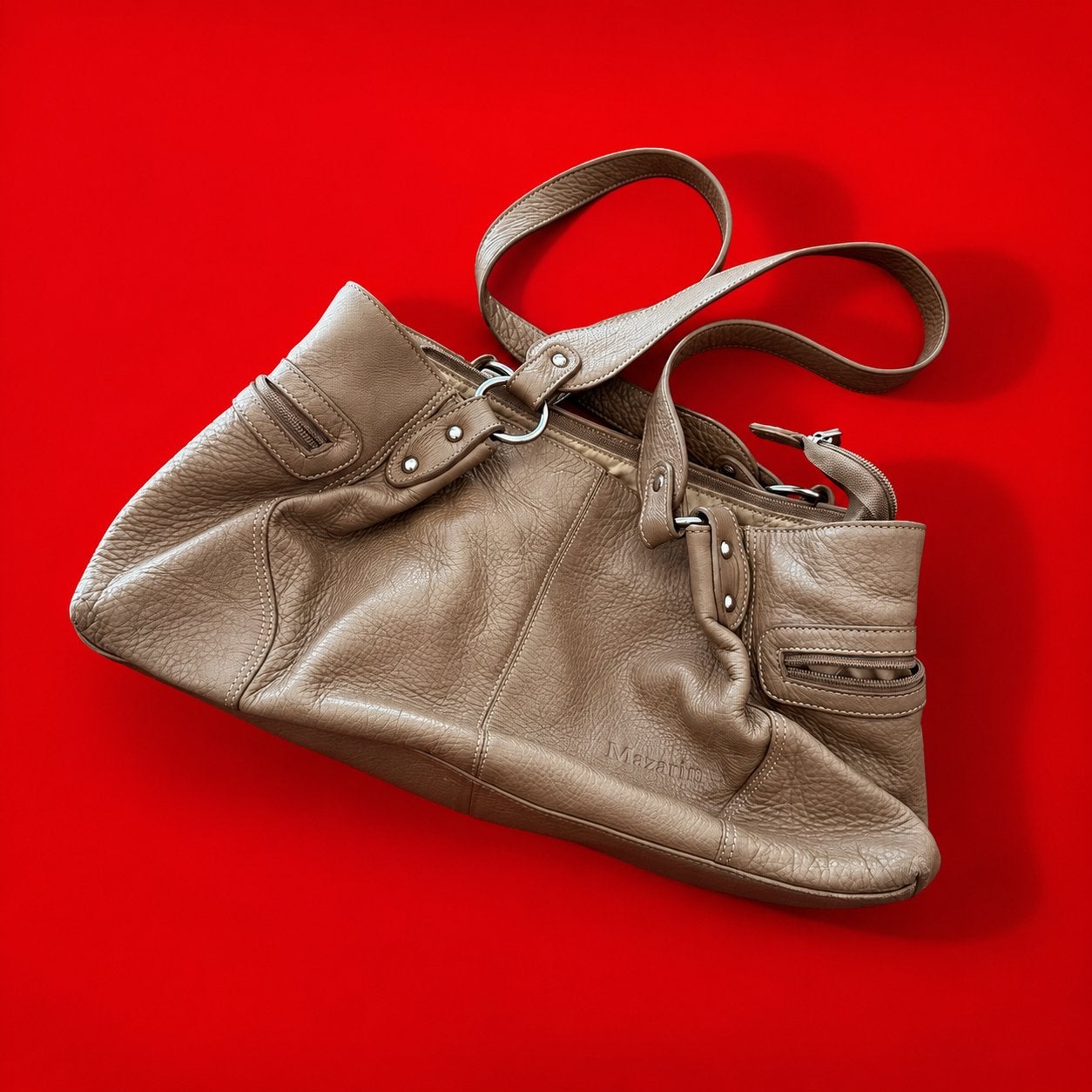 Sac à main Mazarin beige/taupe – Grand format, Enlèvement, Comme neuf, Beige, Sac à main