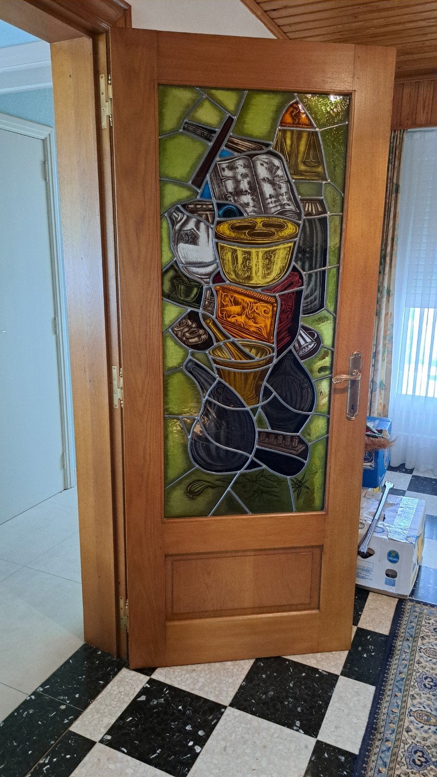 Glasramen in deur, Antiek en Kunst, Ophalen