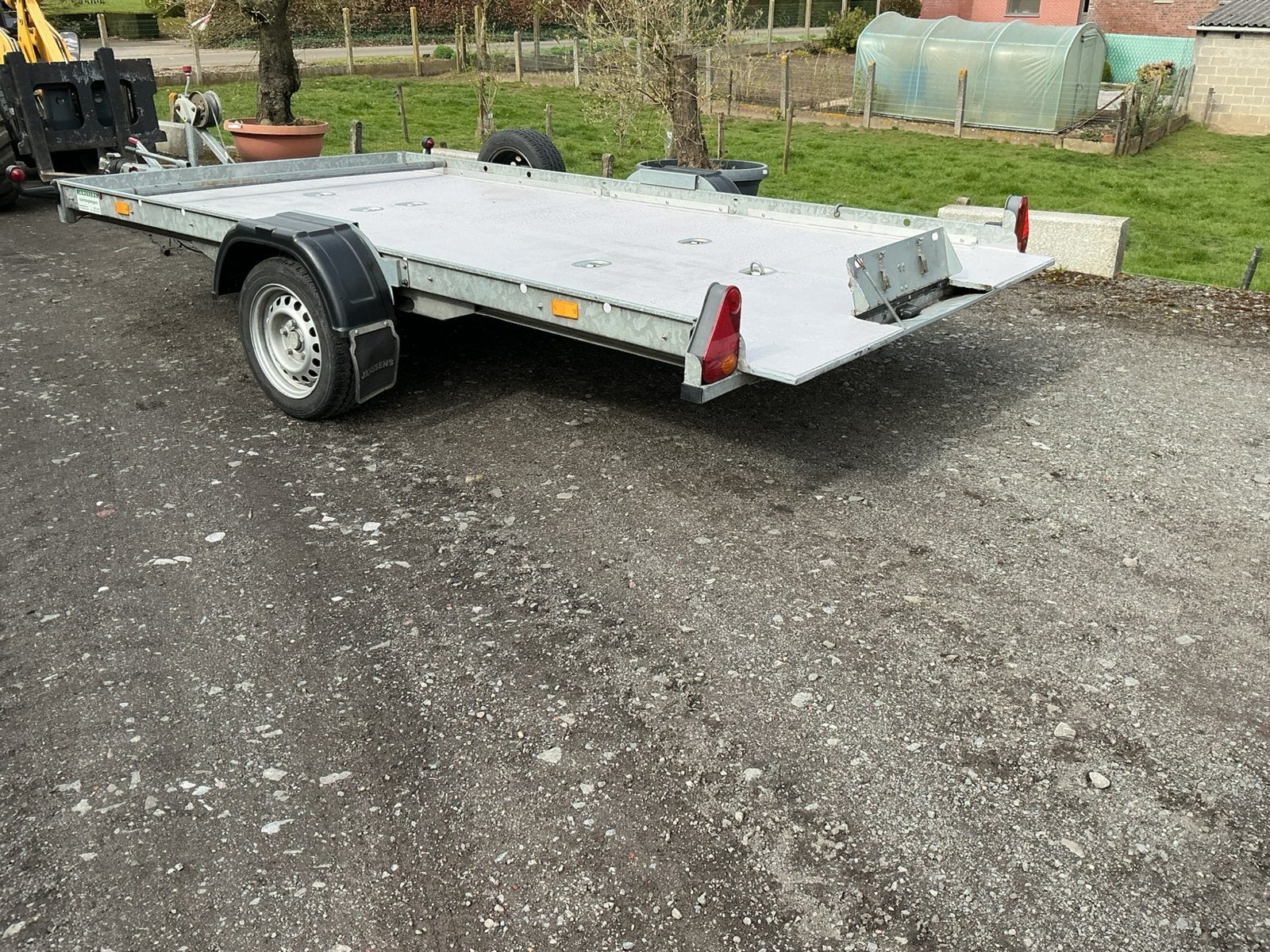 Auto/motoremorque inclinable de 1400 kg., Autos : Divers, Remorques, Comme neuf, Enlèvement