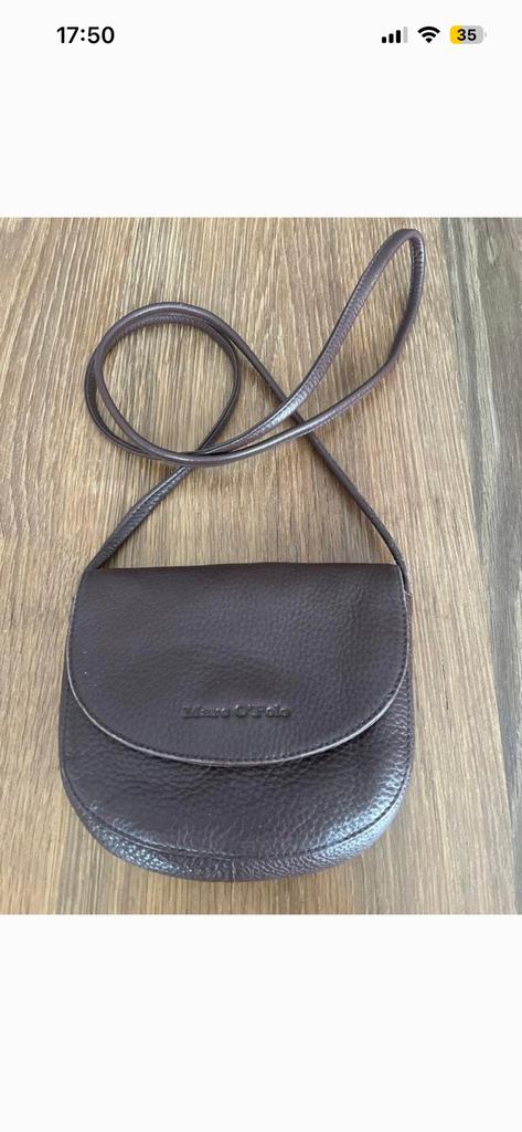 Marco polo tasje leer, Handtassen en Accessoires, Ophalen, Zo goed als nieuw, Bruin